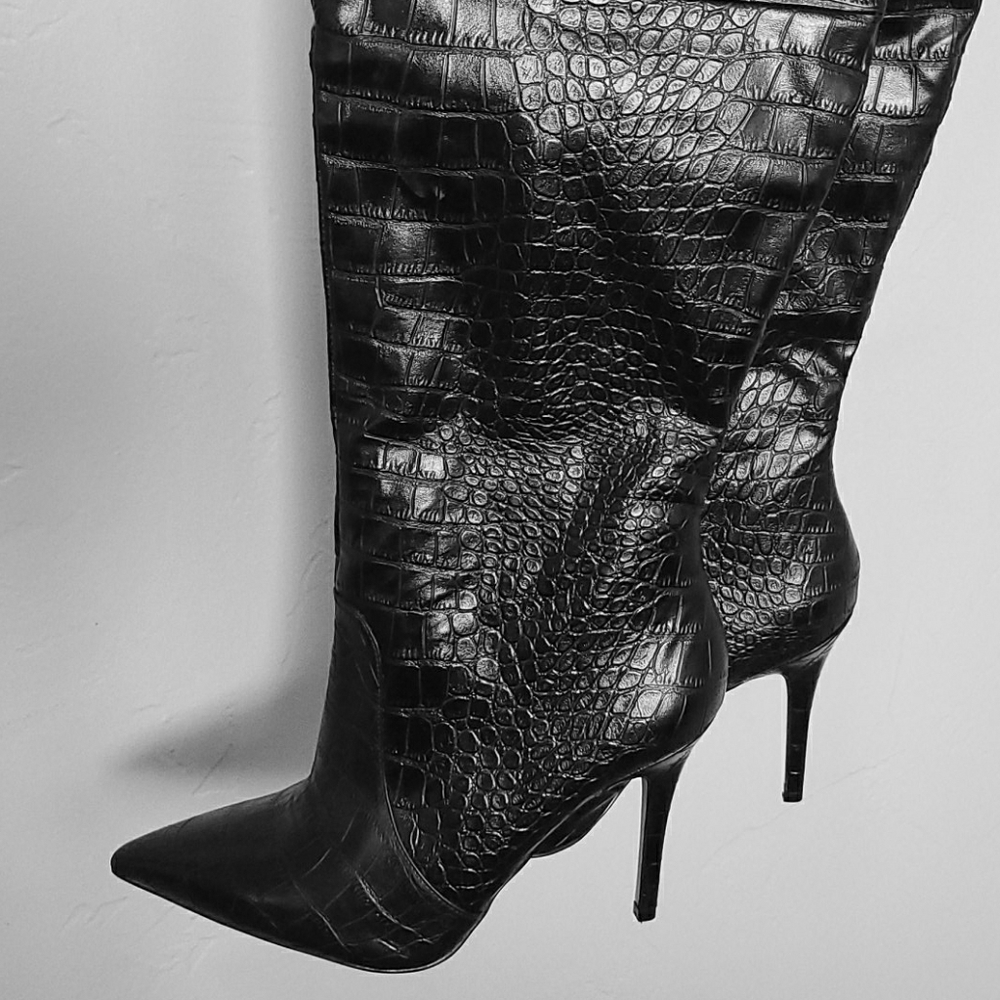 Sexy Bebe Thigh-high OTK Stiletto Boots, Size 10